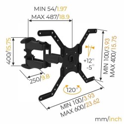 NANOOK Support Mural orientable pour téléviseurs 40-65 Pouces - Incl