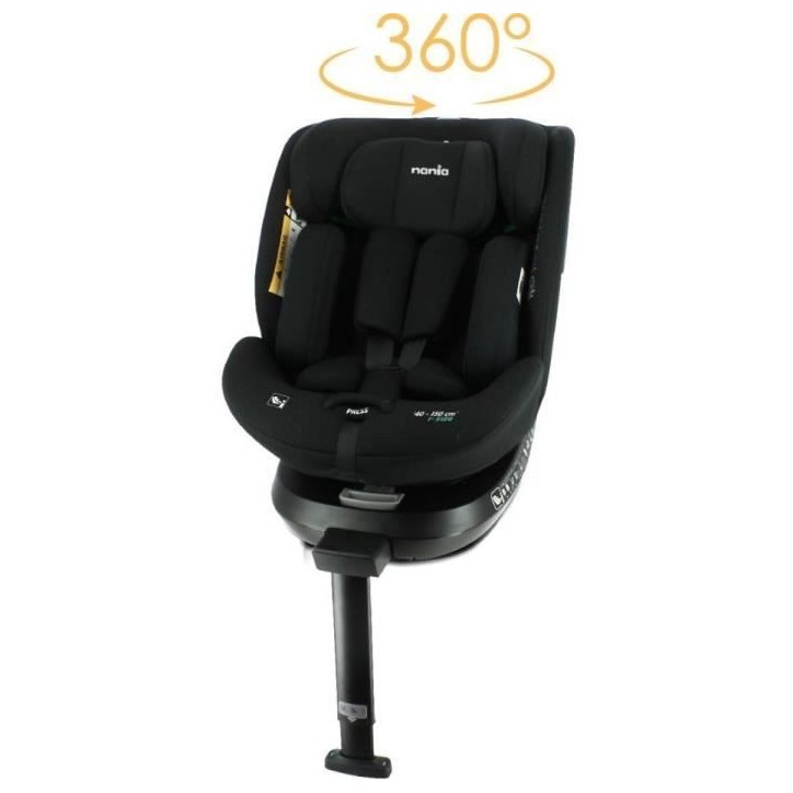 NANIA Siege auto isofix SPIRIT, Groupe 0/1/2/3, de 0 a 10 ans, 0-36 kg, 40-150 cm, R 129– Tetiere réglable - Inclinable - Piv NANIA Siege auto isofix SPIRIT, Groupe 0/1/2/3, de 0 a 10 ans, 0-36 kg, 40-150 cm, R 129– Tetiere réglable - Inclinable - Piv