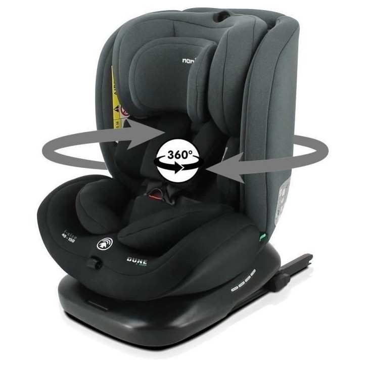 NANIA Siege auto isofix DUNE, Groupe 0/1/2/3, de 0 a 10 ans, 0-36 kg, 40-150 cm, R 129 – Tetiere réglable - Inclinable - Pivo NANIA Siege auto isofix DUNE, Groupe 0/1/2/3, de 0 a 10 ans, 0-36 kg, 40-150 cm, R 129 – Tetiere réglable - Inclinable - Pivo