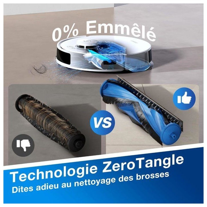 Aspirateur Robot Laveur ECOVACS DEEBOT N20 PLUS, Technologie PureCyclone avec conteneur a poussiere sans consommable, 8000Pa Aspirateur Robot Laveur ECOVACS DEEBOT N20 PLUS, Technologie PureCyclone avec conteneur a poussiere sans consommable, 8000Pa