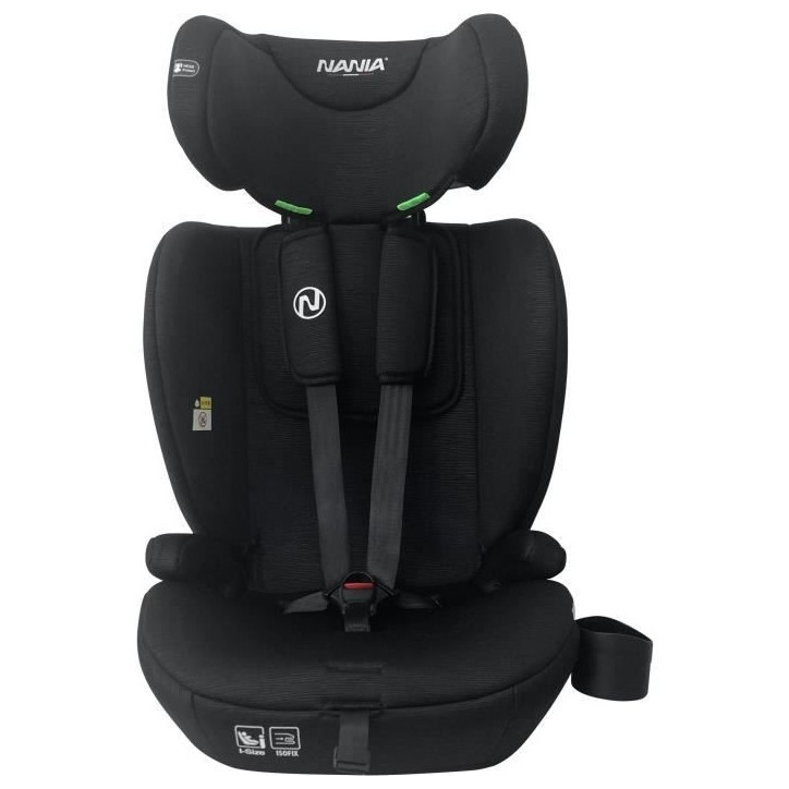 Siege auto isofix - NANIA - MILANO - Groupe 1/2/3 - I-size - Avec réducteur - Noir