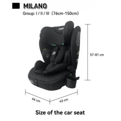 Siege auto isofix - NANIA - MILANO - Groupe 1/2/3 - I-size - Avec réd