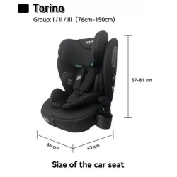 Siege auto ceinturé - NANIA - TORINO - Groupe 1/2/3 - I-size - Avec r