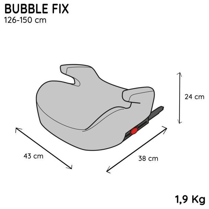 Siege auto réhausseur - NANIA - Bubblefix - Groupe 3 - Isofix - I-Size - 126-150 cm - Noir Siege auto réhausseur - NANIA - Bubblefix - Groupe 3 - Isofix - I-Size - 126-150 cm - Noir