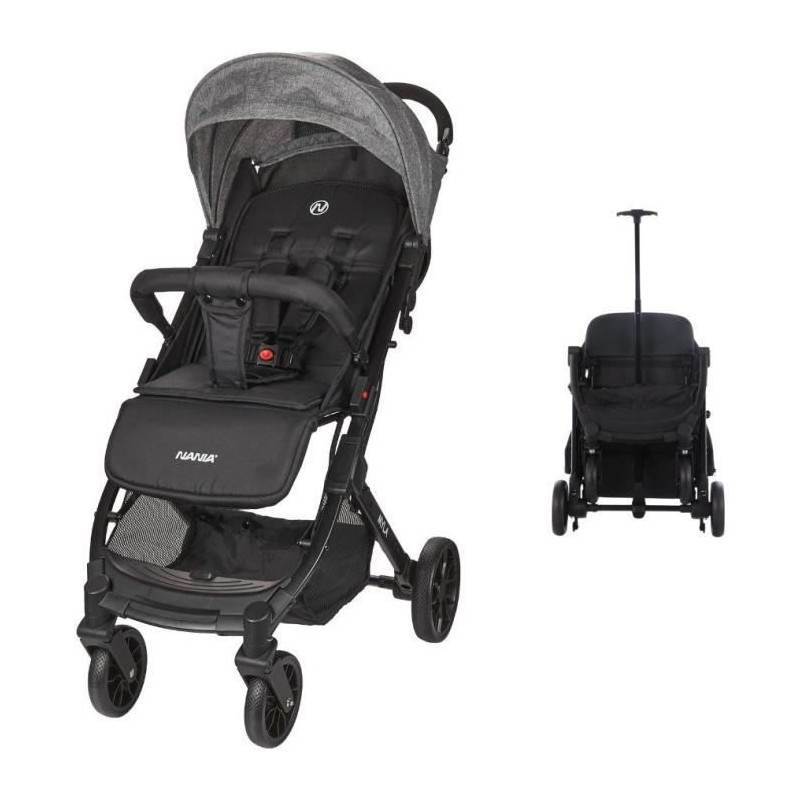NANIA - Poussette compacte - MYLA - 4 roues - Noir NANIA - Poussette compacte - MYLA - 4 roues - Noir