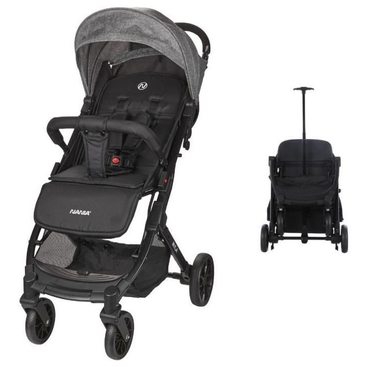 NANIA - Poussette compacte - MYLA - 4 roues - Noir NANIA - Poussette compacte - MYLA - 4 roues - Noir