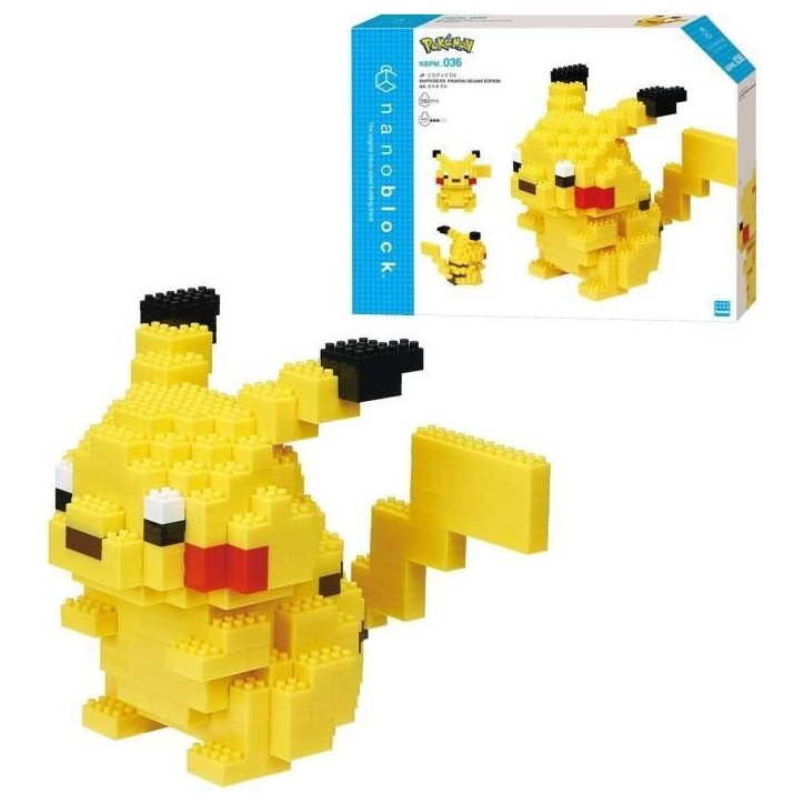 Figurine en briques - BANDAI - NANOBLOCK - Pokémon - Pikachu Deluxe Figurine en briques - BANDAI - NANOBLOCK - Pokémon - Pikachu Deluxe