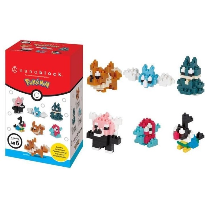 Coffret de 6 figurines en briques - BANDAI - NANOBLOCK - Pack Pokémon type Normal Coffret de 6 figurines en briques - BANDAI - NANOBLOCK - Pack Pokémon type Normal