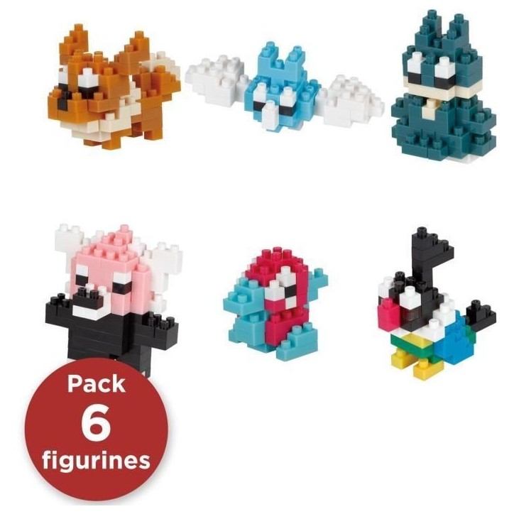 Coffret de 6 figurines en briques - BANDAI - NANOBLOCK - Pack Pokémon type Normal Coffret de 6 figurines en briques - BANDAI - NANOBLOCK - Pack Pokémon type Normal