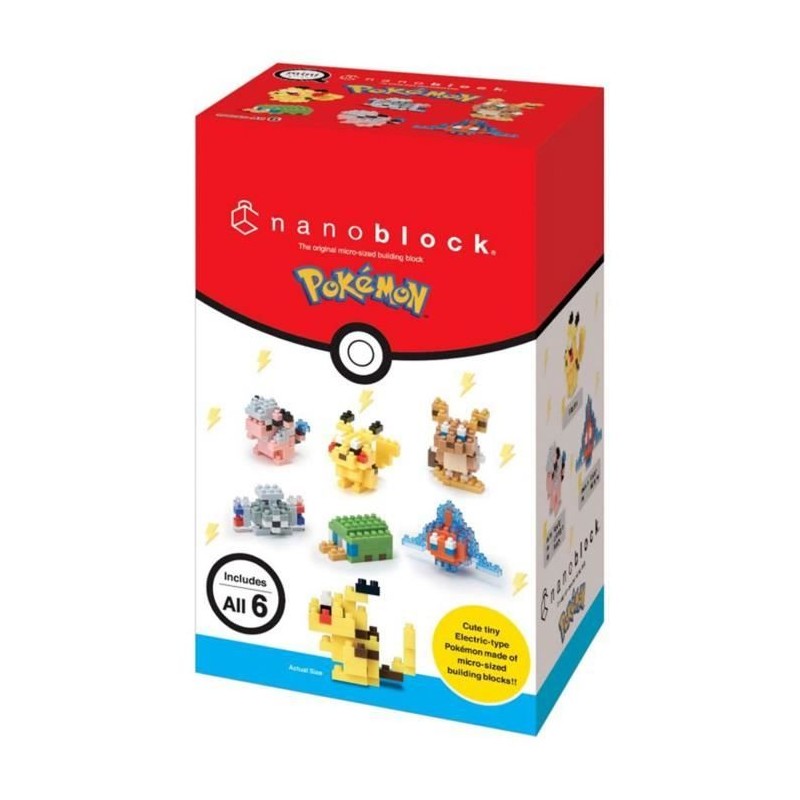 Coffret de 6 figurines en briques - BANDAI - NANOBLOCK - Pack Pokémon