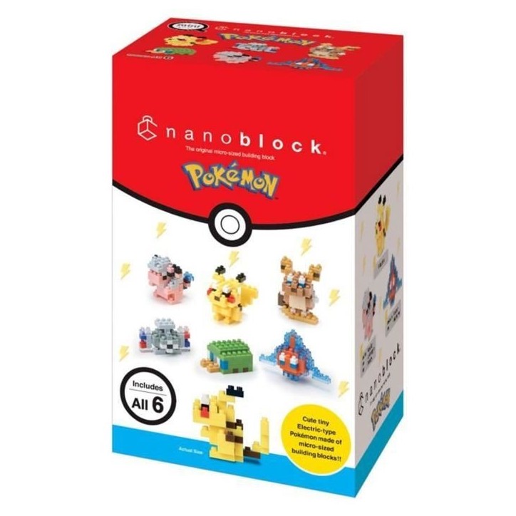 Coffret de 6 figurines en briques - BANDAI - NANOBLOCK - Pack Pokémon type Électrique Coffret de 6 figurines en briques - BANDAI - NANOBLOCK - Pack Pokémon type Électrique