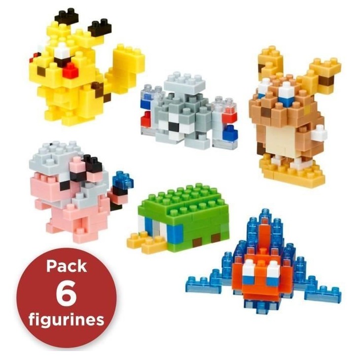 Coffret de 6 figurines en briques - BANDAI - NANOBLOCK - Pack Pokémon type Électrique Coffret de 6 figurines en briques - BANDAI - NANOBLOCK - Pack Pokémon type Électrique