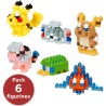 Coffret de 6 figurines en briques - BANDAI - NANOBLOCK - Pack Pokémon