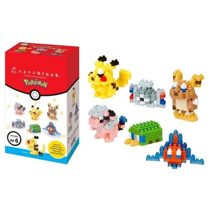 Coffret de 6 figurines en briques - BANDAI - NANOBLOCK - Pack Pokémon type Électrique Coffret de 6 figurines en briques - BANDAI - NANOBLOCK - Pack Pokémon type Électrique