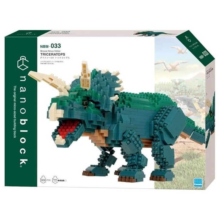 Figurine en briques - BANDAI - NANOBLOCK - Triceratops Deluxe - 930 pcs