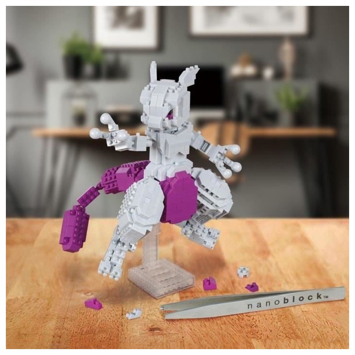 Figurine en briques - BANDAI - NANOBLOCK - Pokémon - Mewtwo