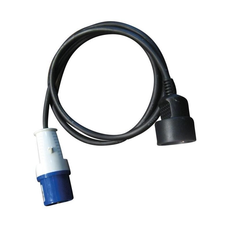 Adaptateur - Prise mâle CEE P17 vers fiche femelle type Schuko - 220