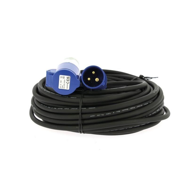Rallonge secteur - EZA - 25m - Section de câble 1,5 mm² - 220 V - 16 Rallonge secteur - EZA - 25m - Section de câble 1,5 mm² - 220 V - 16
