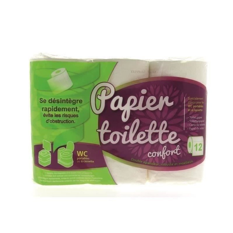 Papier toilette WC chimique 12 rouleaux Papier toilette WC chimique 12 rouleaux