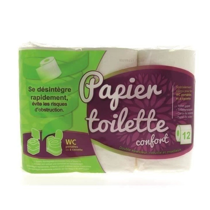 Papier toilette WC chimique 12 rouleaux Papier toilette WC chimique 12 rouleaux