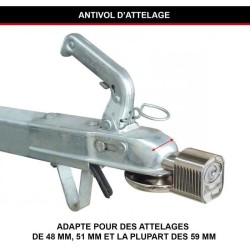 Antivol d'attelage universel - MASTER LOCK - 377EURDAT - Serrure a cl