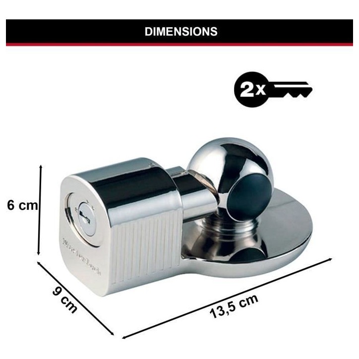 Antivol d'attelage universel - MASTER LOCK - 377EURDAT - Serrure a clé pour les Tetes d'Attelage Antivol d'attelage universel - MASTER LOCK - 377EURDAT - Serrure a clé pour les Tetes d'Attelage