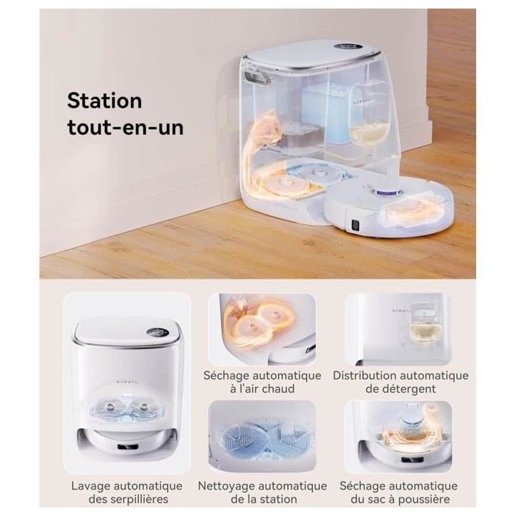 NARWAL Freo X Ultra Robot Aspirateur Laveur avec Station d'accueil Tout-en-Un - Nettoyage Intelligent - Puissance 8200 PA NARWAL Freo X Ultra Robot Aspirateur Laveur avec Station d'accueil Tout-en-Un - Nettoyage Intelligent - Puissance 8200 PA