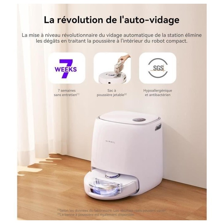 NARWAL Freo X Ultra Robot Aspirateur Laveur avec Station d'accueil Tout-en-Un - Nettoyage Intelligent - Puissance 8200 PA NARWAL Freo X Ultra Robot Aspirateur Laveur avec Station d'accueil Tout-en-Un - Nettoyage Intelligent - Puissance 8200 PA