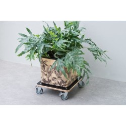 Tablette a roulettes pour plantes - NATURE - Chariot a plantes carré
