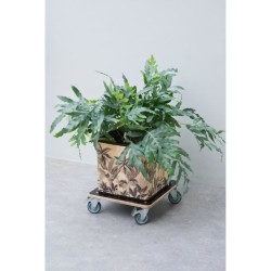 Tablette a roulettes pour plantes - NATURE - Chariot a plantes carré