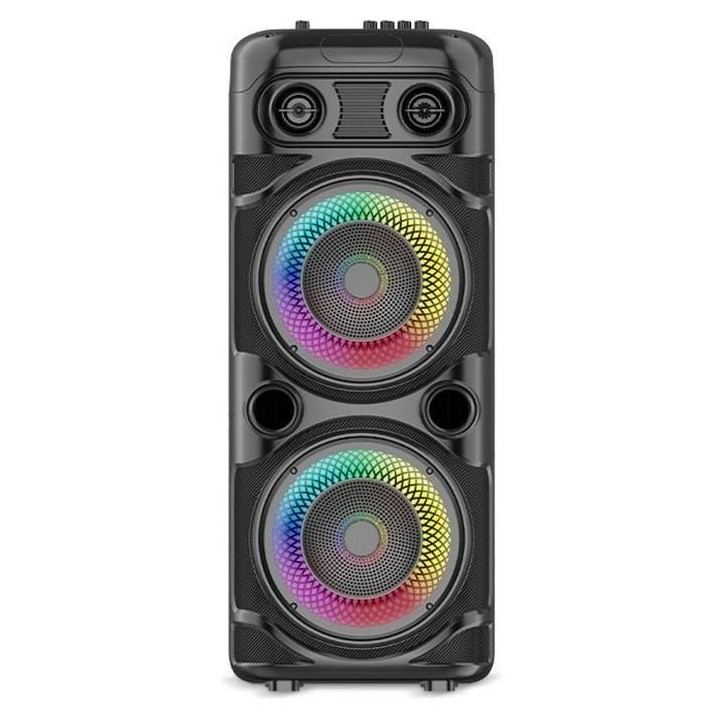 Enceinte Karaoké lumineuse - INOVALLEY - KA123-XXL - Bluetooth V5.0 - 75 cm - 900 W - Noir