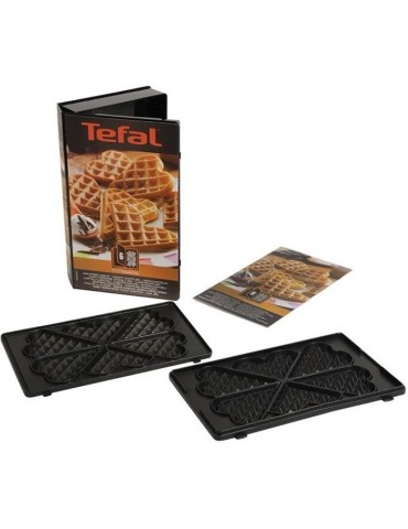 TEFAL - Snack Collection - Lot de 2 Plaques Gaufrettes Coeur - Noir - Compatible Lave-vaisselle - 750 Watt