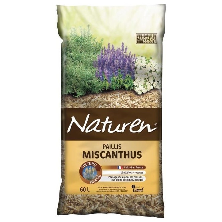 NATUREN Paillis de Miscanthus 60L NATUREN Paillis de Miscanthus 60L