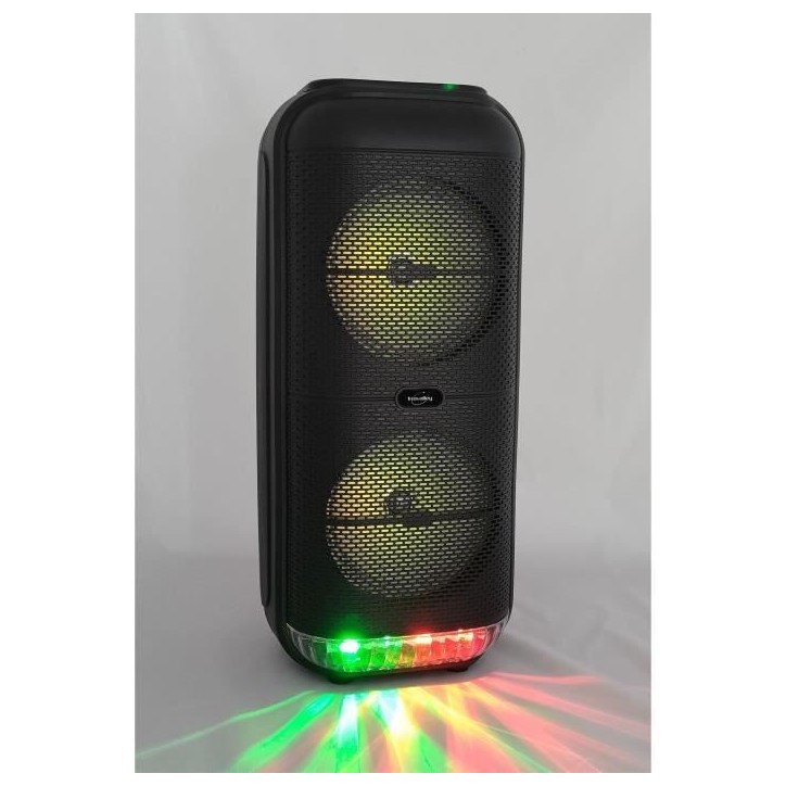 Enceinte Karaoké lumineuse - INOVALLEY - KA22-BTH - Bluetooth V5.0 - 49 cm - 500 W - Noir Enceinte Karaoké lumineuse - INOVALLEY - KA22-BTH - Bluetooth V5.0 - 49 cm - 500 W - Noir