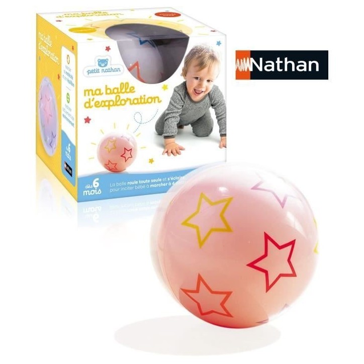 Jouet - NATHAN - Balle d'exploration - Motricité pour bébés, change de couleur et direction Jouet - NATHAN - Balle d'exploration - Motricité pour bébés, change de couleur et direction