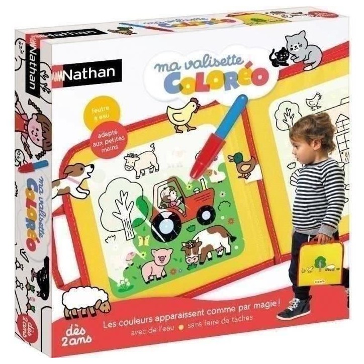 Jeu créatif - NATHAN - MA VALISETTE COLOREO - Coloriage magique a l'eau - Portable, sans taches - Feutre a eau Jeu créatif - NATHAN - MA VALISETTE COLOREO - Coloriage magique a l'eau - Portable, sans taches - Feutre a eau