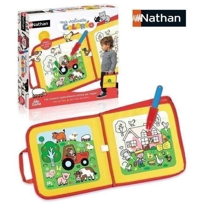 Jeu créatif - NATHAN - MA VALISETTE COLOREO - Coloriage magique a l'eau - Portable, sans taches - Feutre a eau Jeu créatif - NATHAN - MA VALISETTE COLOREO - Coloriage magique a l'eau - Portable, sans taches - Feutre a eau