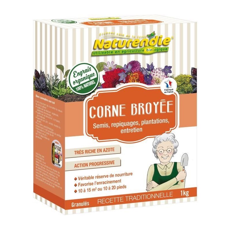 Engrais Corne Broyée - NATURENDIE - Granulés - Pour 10 a 15 m² ou 1 Engrais Corne Broyée - NATURENDIE - Granulés - Pour 10 a 15 m² ou 1