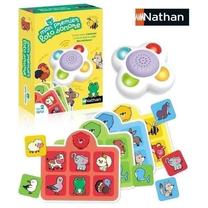 MON PREMIER LOTO SONORE - Jeu éducatif - NATHAN - Identifiez les sons d'animaux !