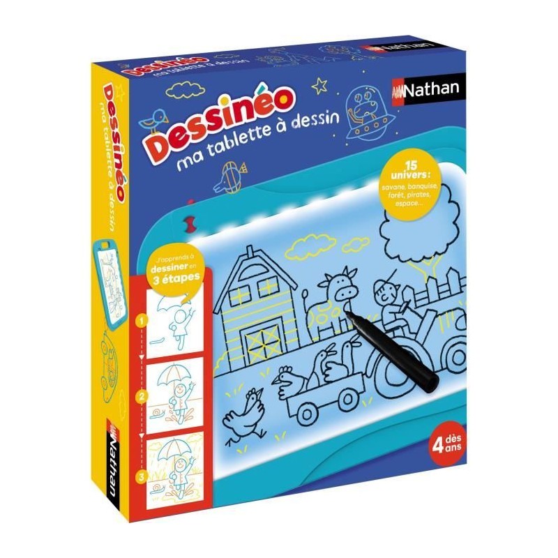 DESSINEO - Ma tablette a dessin - Jeu créatif - NATHAN - Des 4 ans