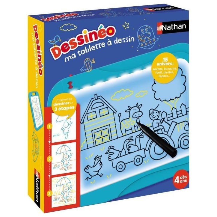 DESSINEO - Ma tablette a dessin - Jeu créatif - NATHAN - Des 4 ans DESSINEO - Ma tablette a dessin - Jeu créatif - NATHAN - Des 4 ans