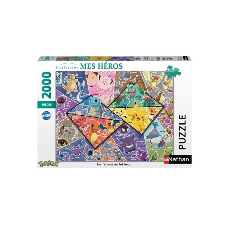 Nathan-POKEMON-Puzzle 2000 pieces - Les 16 types de Pokémon-400555687 Nathan-POKEMON-Puzzle 2000 pieces - Les 16 types de Pokémon-400555687