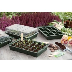 Mini serre de culture - NATURE - Lot de 4 terrines en plastique souple