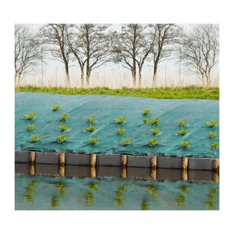 Toile de paillage paysages verte, 1 x 10 m, traité anti UV, 100 g/m² Toile de paillage paysages verte, 1 x 10 m, traité anti UV, 100 g/m²