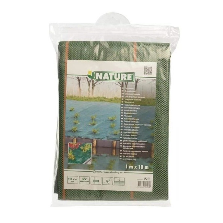 Toile de paillage paysages verte, 1 x 10 m, traité anti UV, 100 g/m² - Bâche de sol anti mauvaises herbes Toile de paillage paysages verte, 1 x 10 m, traité anti UV, 100 g/m² - Bâche de sol anti mauvaises herbes