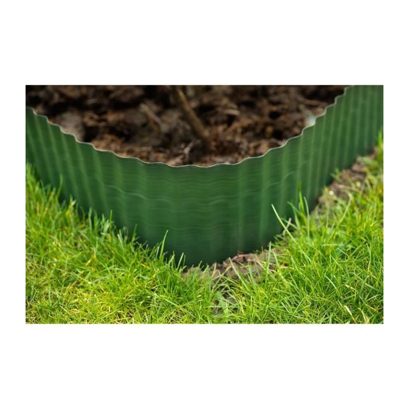 Bordure de gazon - NATURE - H20cm x L9m - Polyéthylene - Flexible et