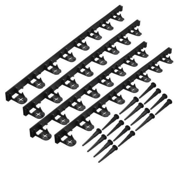 NATURE Bordure a gazon en polypropylene et polyéthylene - 16 ancres - H 4,5 x (4 x L100) cm - Noir NATURE Bordure a gazon en polypropylene et polyéthylene - 16 ancres - H 4,5 x (4 x L100) cm - Noir