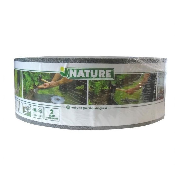 Bordure de jardin en polyéthylene gris H7,5 cm x 10 m - NATURE Bordure de jardin en polyéthylene gris H7,5 cm x 10 m - NATURE