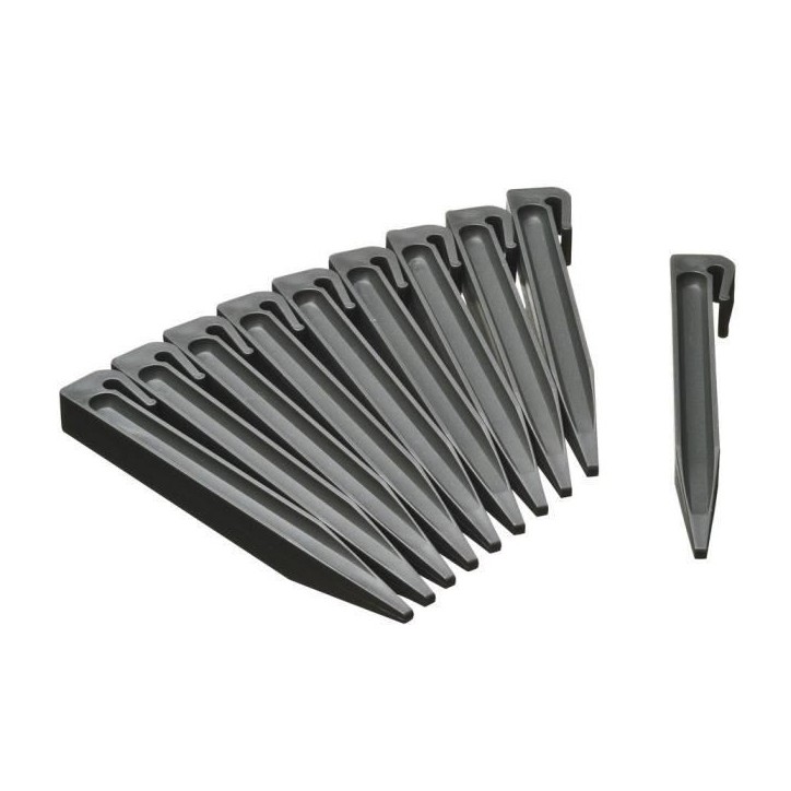Piquets pour bordures de jardin - NATURE - Ancres en polypropylene gris - Lot de 10 Piquets pour bordures de jardin - NATURE - Ancres en polypropylene gris - Lot de 10