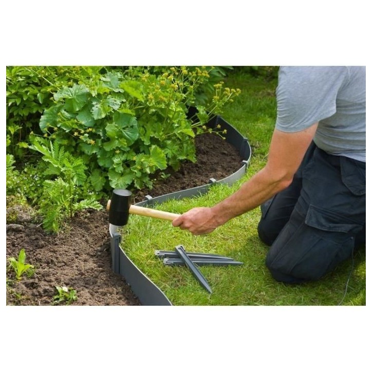Piquets pour bordures de jardin - NATURE - Ancres en polypropylene gris - Lot de 10 Piquets pour bordures de jardin - NATURE - Ancres en polypropylene gris - Lot de 10